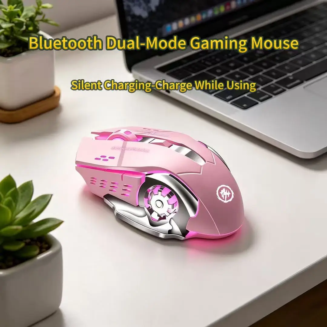 Wireless Gaming Mouse Bluetoot - Pc Gaming Pink recension och pris